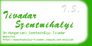 tivadar szentmihalyi business card